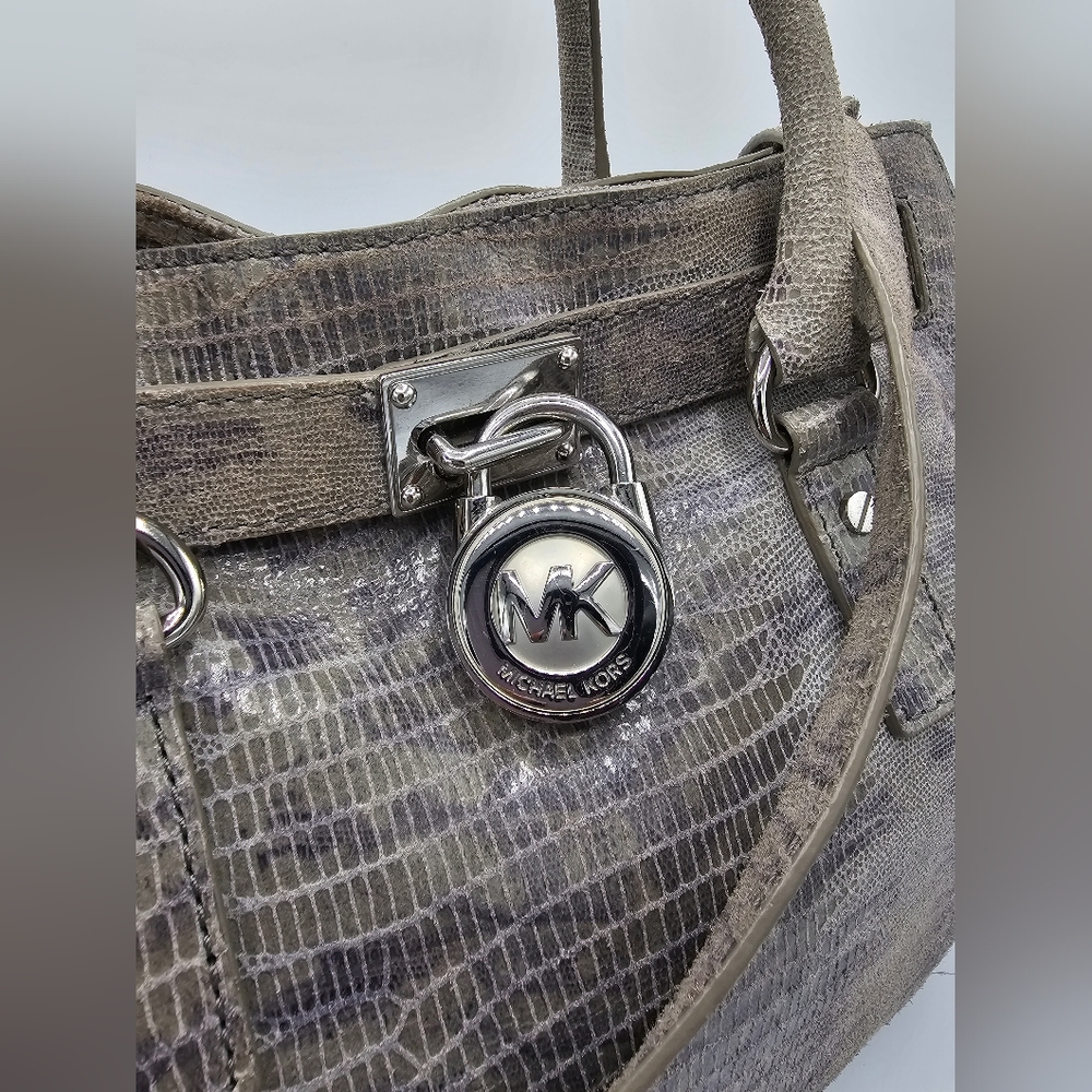 Michael Kors Lizard Embossed Hamilton Tote - Picture 3 of 7
